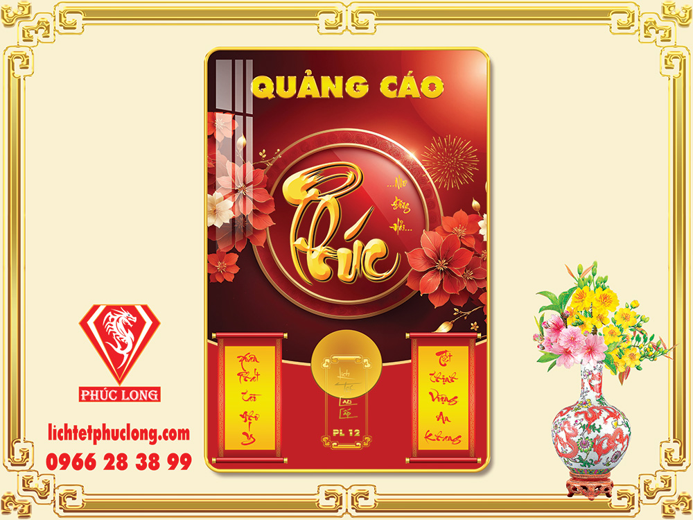 Lịch gỗ chữ Phúc